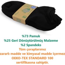 WLTP Günlük Siyah Penye Patik Çorap 5 Çift -Dikişsiz- %25'i Geri Dönüşümden