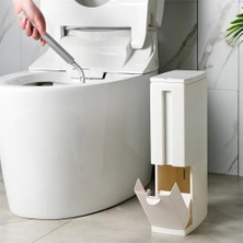 Japon Tarzı Tuvalet Fırçası Setli Banyo Ev Kullanımı Için Çöp Kutusu Kapaklı Tek Parça Pres Tuvalet (Yurt Dışından)