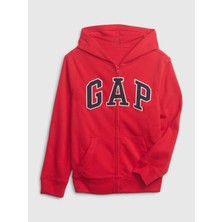 Gap Erkek Çocuk Logo Fermuarlı Havlu Kumaş Sweatshirt