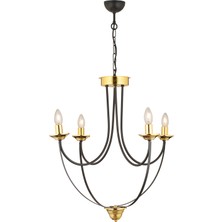 Apliqa Obito 4Lü Siyah Gold Modern Sarkıt Yatak odası Retro Salon Avize