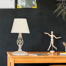 Apliqa Lupin Beyaz Şapkalı Beyaz Masa Lambası Modern Tasarım Salon-Yatak Odası Abajur