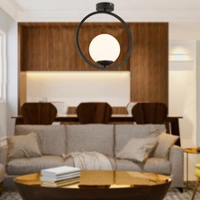 Apliqa Lifos Tekli Siyah Plafonyer Modern Mutfak Retro Salon Avize