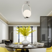 Apliqa Lifos Tekli Krom Kaplamalı Plafonyer Modern Mutfak Salon Avize