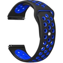 Gpack Samsung Galaxy Watch 6 Classic 47MM Kordon Delikli Çift Renk Silikon Mavi