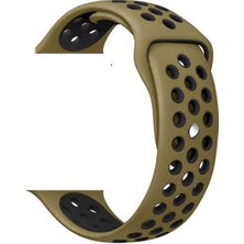 Gpack Samsung Galaxy Watch 6 Classic 47MM Kordon Delikli Çift Renk Silikon Koyu Yeşil