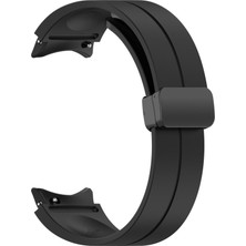 Smcase Samsung Galaxy Watch 6 Classic 43MM Kordon Silikon Mıknatıslı Ayarlanabilir HS19 Siyah