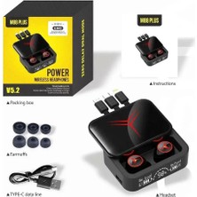 Torima M88 Plus Şarj Göstergeli Powerbank Özellikli Bluetooth Kablosuz Kulakiçi Kulaklık Siyah