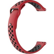 Case Street Casestreet Samsung Galaxy Watch 6 Classic 47MM Kordon Delikli Çift Renk Silikon Kırmızı