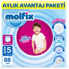 Molfix Pants Bebek Bezi 5 Beden Junior Aylık AvantajPaketi 88 Adet