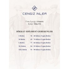 Cengiz İnler Standart Yaka Düz Slim Fit Erkek Pamuk Gömlek