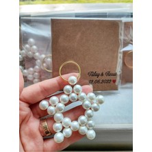 Emtory Home 20 Adet Krem Inci Yıldız Anahtarlık - Kişiye Özel Kartlı -Söz Nişan Nikah Kına Hediyesi Düğün Yenidoğan Hediyelik