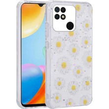 HEPTEKİLETİŞİM Xiaomi Poco C40 Kılıf Simli Desenli Köşe Kamera Korumalı Darbe Emici Silikon Kapak (Popy)