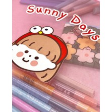 Kağıt Gemi Dükkan Sunny Days Pembe Şeffaf File Çanta / Kalem Kutu / Toparlayıcı