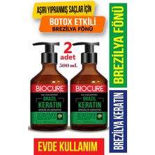 Biocure Kıvırcık Dalgalı ve Hacimli Saçlar Için Saç Düzleştirici Keratin Bakımı Brezilya Fönü 500ml x 2 adet