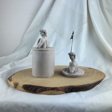 Oasis Decoration Vizon Eskitme David Kapaklı Kutu ve David Kaideli Heykel Not Tutucu 2'li Set