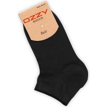 Ozzy Socks 12 Çift Bambu Siyah Erkek Dikişsiz Patik Çorap 4 Mevsim Dayanıklı Topuk ve Burun