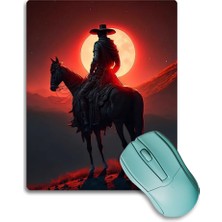 Sonictouch Gün Batımı Kovboy Temalı Kaydırmaz Gaming Oyuncu Dikişsiz Siyah Mouse Pad/ped 17X21CM