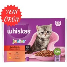 Whiskas Junior Yavru Klasik Öğünler Sığırlı Tavuklu Yaş Mama 4X85 gr