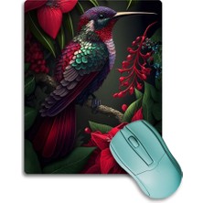 Sonictouch Sinek Kuşu Temalı Pembe Zambak Çiçekli Kaydırmaz Gaming Oyuncu Dikişsiz Mouse Pad/ped 17X21CM