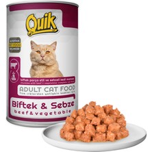 Quik Kedi 415 gr Biftek-Sebze Konserve 24 Adet