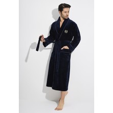 Nuşa Men Nakış Niki Kadife Bambu Cotton Erkek Sabahlık