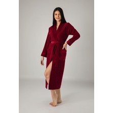 Nuşa Uzun Şalyaka Jakarlı Bambu Cotton Bayan Sabahlık