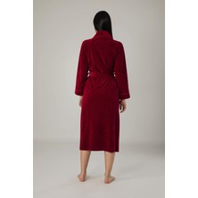 Nuşa Uzun Şalyaka Jakarlı Bambu Cotton Bayan Sabahlık