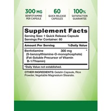 Nature's Truth Benfotiamine 300 mg 60 Kapsul Vitamin B1 Precursor Enhanced Absorption