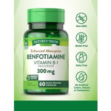 Nature's Truth Benfotiamine 300 mg 60 Kapsul Vitamin B1 Precursor Enhanced Absorption