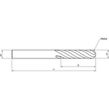 Tissenbach Küre Uçlu Parmak Freze Uç Çapı