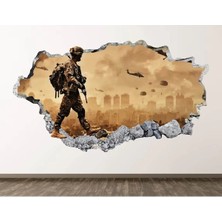 Kt Grup Asker Temalı Full Hd Baskı 3D Modern Duvar Sticker