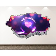 Kt Grup Sevimli Kalp Full Hd Baskı 3D Modern Duvar Sticker