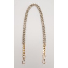Angel Çanta Aksesuar Angel Renkli Metal Çanta Aksesuar Bej 60 cm Kancalı Zincir Kadın İçin Şık Tasarım