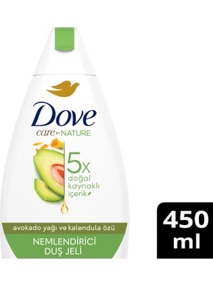 Dove Avokado Yağı ve Kalendula Özlü Nemlendirici Duş Jeli 450 ml – Cildi Yumuşatan ve Ferahlatan Formül