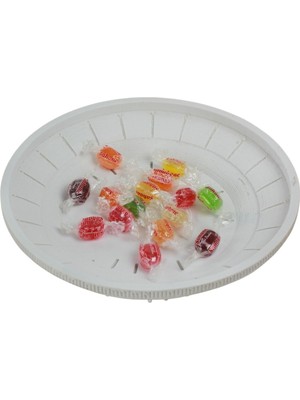 Evene Şekerlik Beyaz Renk Sunumluk Drajelik Dekoratif Tabak Model 5