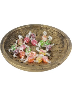 Evene Şekerlik Altın Eskitme Renk Sunumluk Drajelik Dekoratif Tabak Model 6