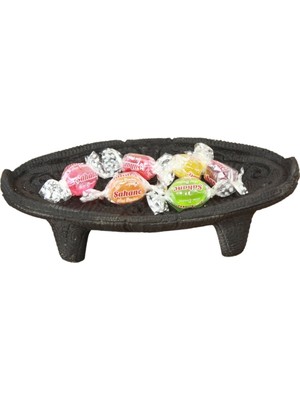 Evene Şekerlik Siyah Renk Sunumluk Drajelik Dekoratif Tabak Model 7