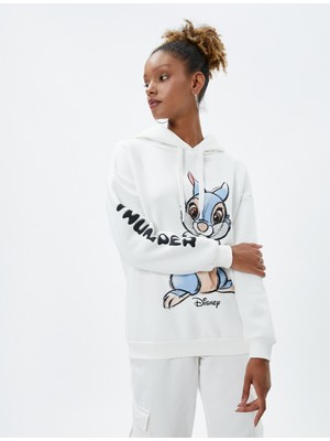 Koton Kapşonlu Bambi Sweatshirt Baskılı Lisanslı Uzun Kollu