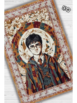 Homshtag Pop Art Renkli Harry Potter Halısı Yıkanabilir Çocuk Odası Halısı Çok Renkli Halı Bohem Tarzı Potterhead Halısı