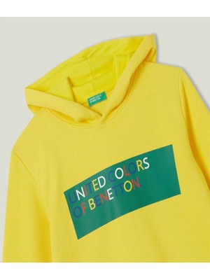 United Colors Of Benetton Benetton Baskılı Kapşonlu Sweatshirt