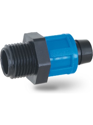 Poelsan Ters Kilitli 16 x ½/" Damla Sulama Erkek Nipel (Somunlu) 100 Adet