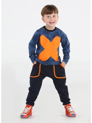 Casabony Casa Yaprak Desenli Baggy Pantolon + T-Shirt Takım