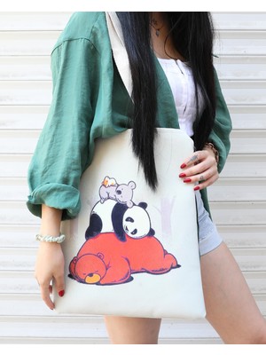 Piraye Gift 3 Kafadar Ayılar Bez Çanta