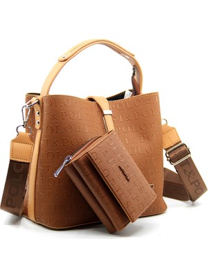 Just Polo Kilit Detaylı Kadın Cüzdan ve Omuz Çanta Kombini PBU4002-1004