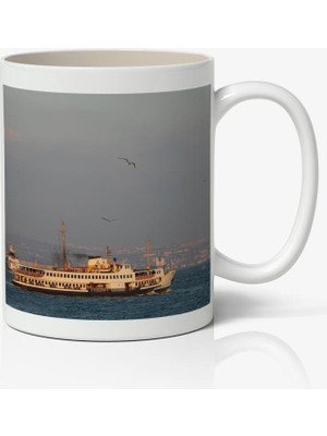 Nostaljik Lezzetler İstanbul Boğaz-Vapur Baskılı Kahve Kupa Bardak