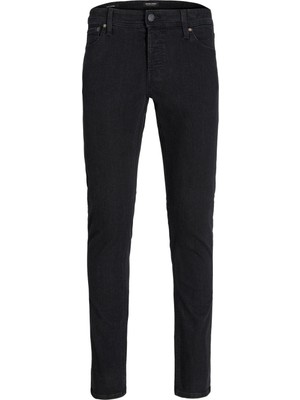 Jack & Jones Jjıglenn Sq 356 Slim Fit Jean Pantolon Erkek Siyah Desenli Yumuşak Kumaş