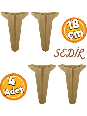 Badem10 Sedir Lüks Mobilya Kanepe Sehpa  Tv Ünitesi Konsol Koltuk Ayağı Açık Ceviz 18 cm Ayakları (4 Adet)