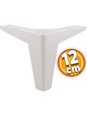 Badem10 Sedir Lüks Mobilya Kanepe Sehpa Baza Tv Ünitesi Koltuk Ayağı Beyaz 12 cm Ayakları (4 Adet)