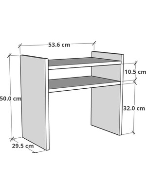 Furnature Design Tezgah Üstü Mikrodalga Fırın Rafı Mutfak Organizer Beyaz