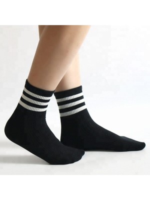 Sockshion Unisex 5'li Çizgili Tenis Model Çorap - Ekstra Rahat ve Esnek 5 Çift